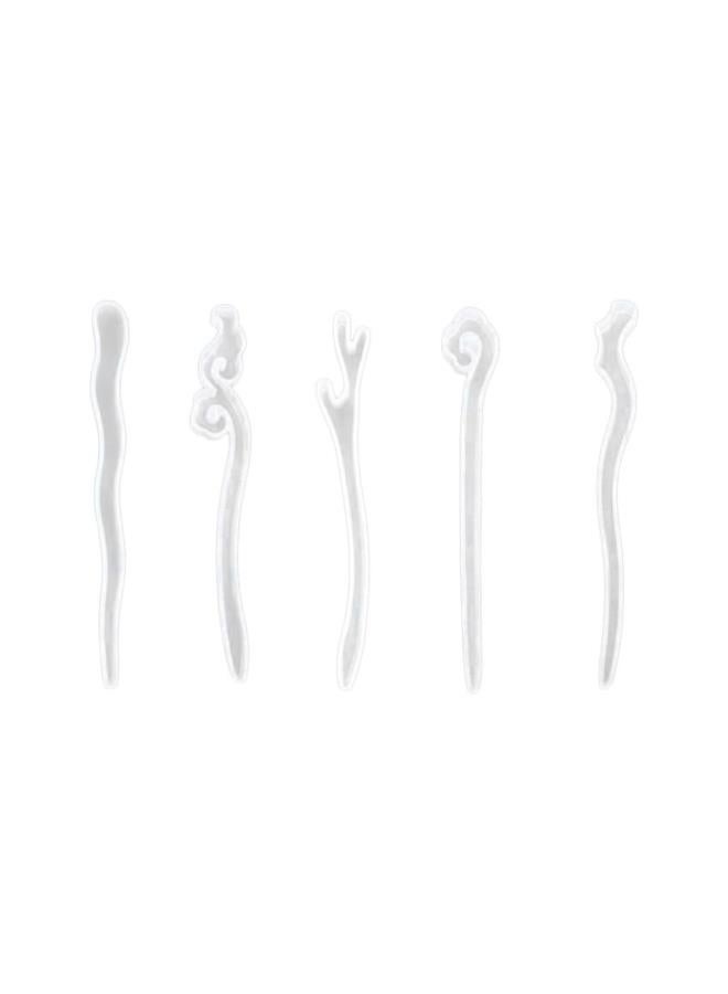 WYBOT 5pcs Jewelry Casting Molds Hairpin Epoxy Resin Molds DIY Hair Chopsticks Making Crafting Molds Jewelry Accessories  - Image 1