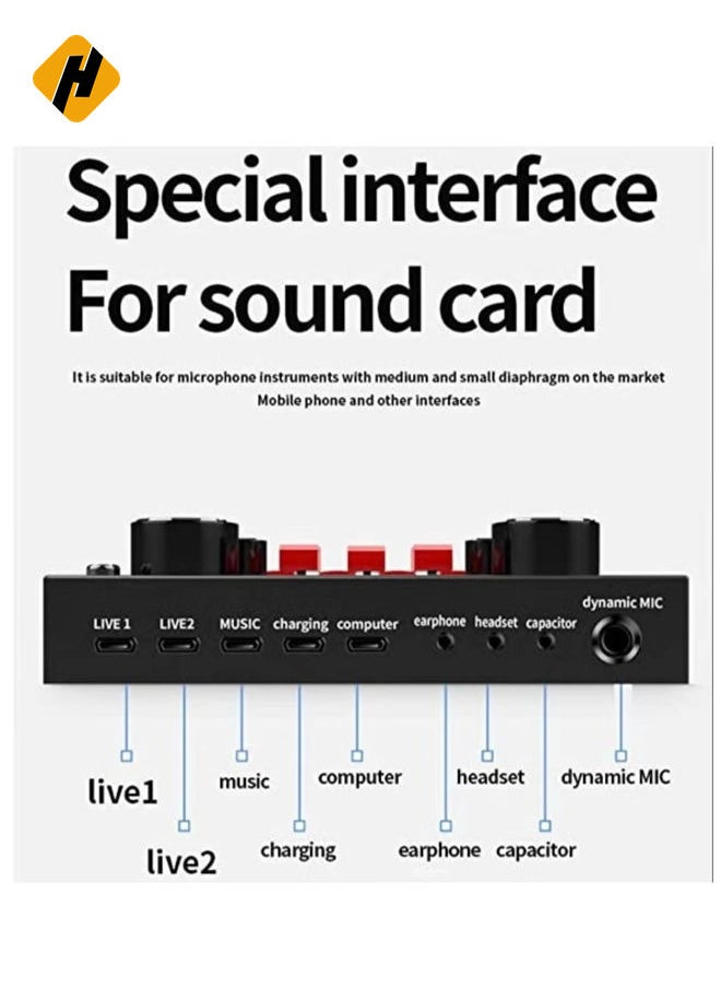 HuHa Live Streaming Sound Adapter Phone Laptop Microphone Multi-Function High Sound Quality Intelligent Compatibility Sound Adapter  - Image 3