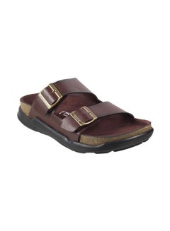 Mochi Mochi Mens Leather Brown Slippers (Size (9 UK (43 EU))  - Image 2