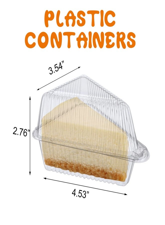 Yiphates 200 Pcs Transparent Cake Slice Containers Plastic Containers with Lids 5“ Clear Medium Hinged Lid Cheesecake Pie Container Disposable to Go Box Food Containers for Take Out Packaging - Image 2