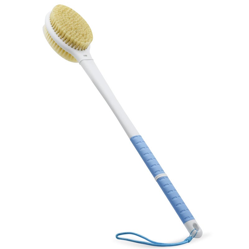 HONOMA Shower Brush with Soft and Stiff Bristles,20.5" Extra Long Handle Dual-Sided Back Scrubber Bath Brush Body Exfoliator for Wet or Dry Brushing (Extra Long Handle) - Image 1