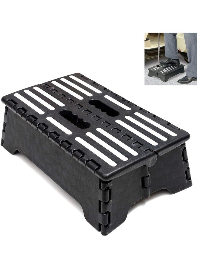 DUNISO Sturdy And Durable Portable Folding Step Stool With Semi-Folding Steps, Non-Slip Step Stool, Sturdy And Durable, Suitable For Kitchen, Bathroom, Bedroom, Children Or Adults, Convenient For Climbing High Beds Or Stairs.  - Image 1