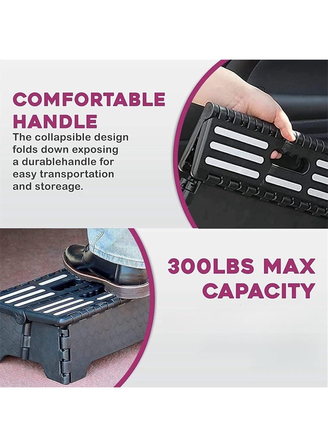 DUNISO Sturdy And Durable Portable Folding Step Stool With Semi-Folding Steps, Non-Slip Step Stool, Sturdy And Durable, Suitable For Kitchen, Bathroom, Bedroom, Children Or Adults, Convenient For Climbing High Beds Or Stairs.  - Image 4