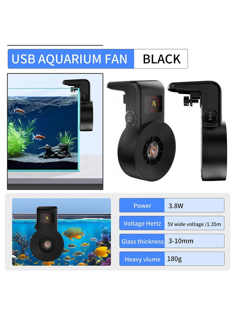 Generic USB Aquarium Cooling Fan with 2 Speeds – Water Temperature Control by Surface Evaporation for Open Tanks  - Image 1