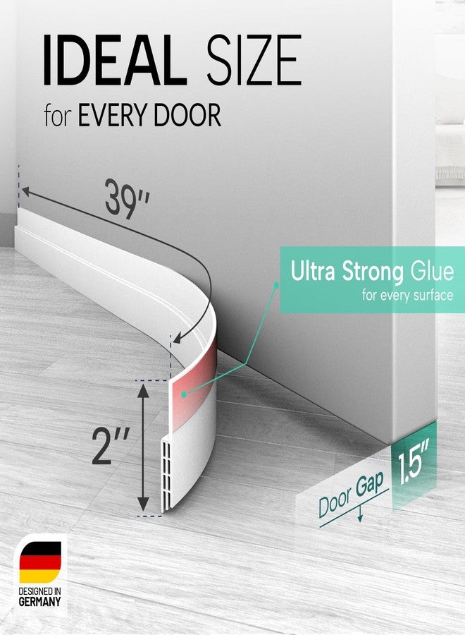 Vellure® Draught Excluder & Door Seal - New Insulating Door Bottom (Quick to Install), Ideal for Cold, Noise & Moisture Insulation (1 x White) - Image 2
