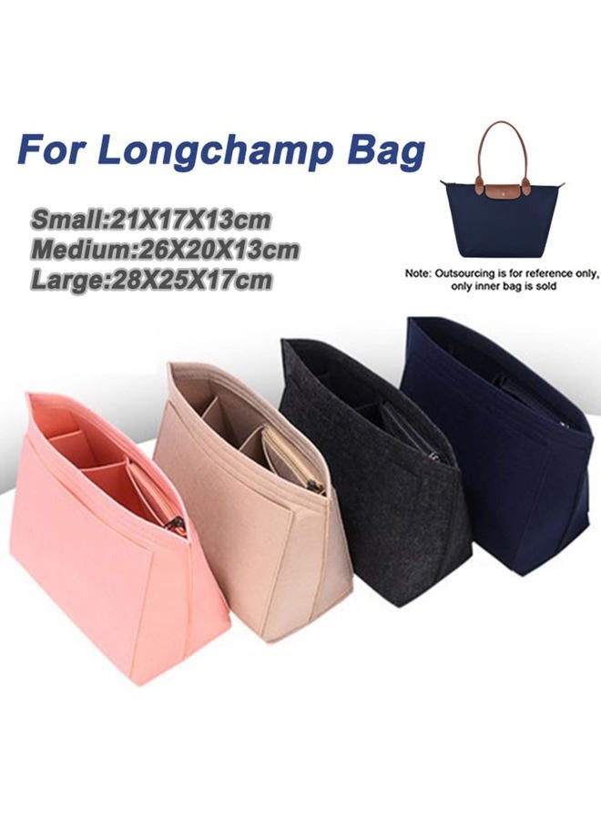 Lckaey tote bag organizer insert for Longchamp le pliage large tote insert felt purse zipper bag organizer 1028beige-M - Image 5