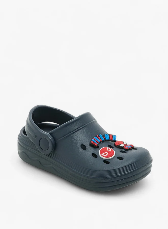 MARVEL Boys Spider-Man Applique Clogs with Backstrap