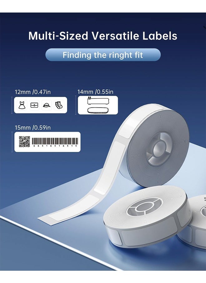 NIIMBOT - NIIMBOT D11 Label Maker Tape Adhesive White Label Paper 0.47" X 1.18" (12 X 30mm) 210 Labels/Roll, Compatible for NIIMBOT D11 D110 Label Printer, Thermal Paper Black on White, 3-Roll - Image 1