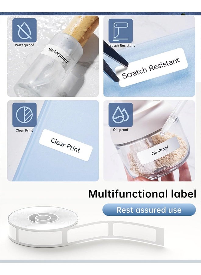 NIIMBOT - NIIMBOT D11 Label Maker Tape Adhesive White Label Paper 0.47" X 1.18" (12 X 30mm) 210 Labels/Roll, Compatible for NIIMBOT D11 D110 Label Printer, Thermal Paper Black on White, 3-Roll - Image 1