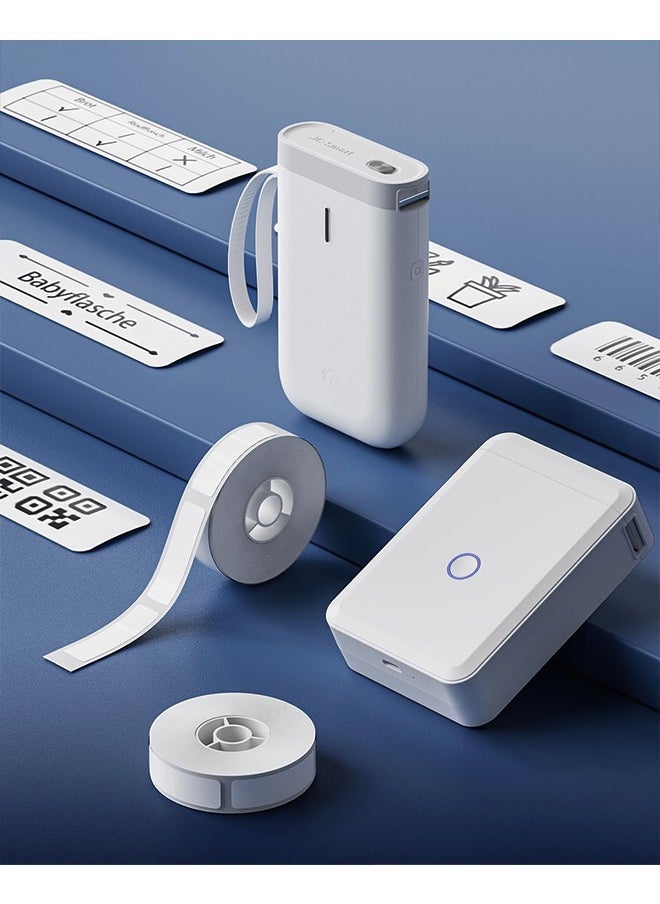 NIIMBOT - NIIMBOT D11 Label Maker Tape Adhesive White Label Paper 0.47" X 1.18" (12 X 30mm) 210 Labels/Roll, Compatible for NIIMBOT D11 D110 Label Printer, Thermal Paper Black on White, 3-Roll - Image 1