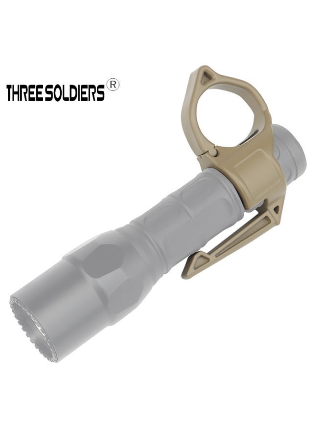 1 Inch Tactical Flashlight Portable Bracelet Clip Outdoor Mountaineering Hiking Flashlight Hanging Buckle Fit Inner Diameter 2.2CM-Color:Mud Color