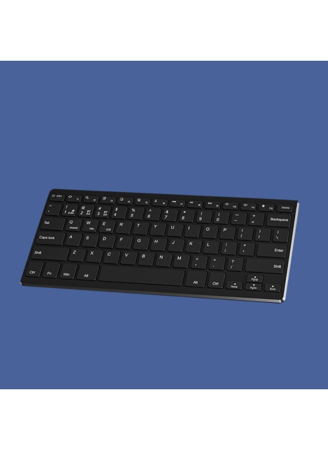 Generic - The Wireless Bluetooth Keyboard Is Suitable For Mobile Phone Tablet Computer 78 Key Keypad Mute Office Multilingual-Color:K019 Rechargeable Version 2.4g Gray Black Single Keyboard - Image 1