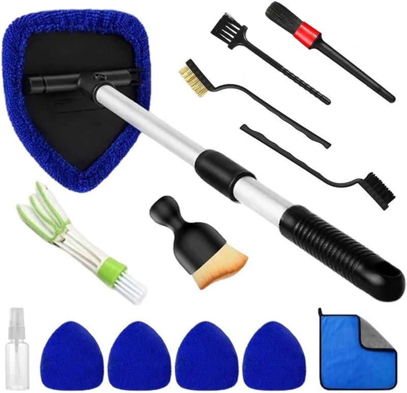 HiNADA 13 Piece Car Cleaning Brush Set - Windscreen Cleaner and Detailing Kit - Image 1