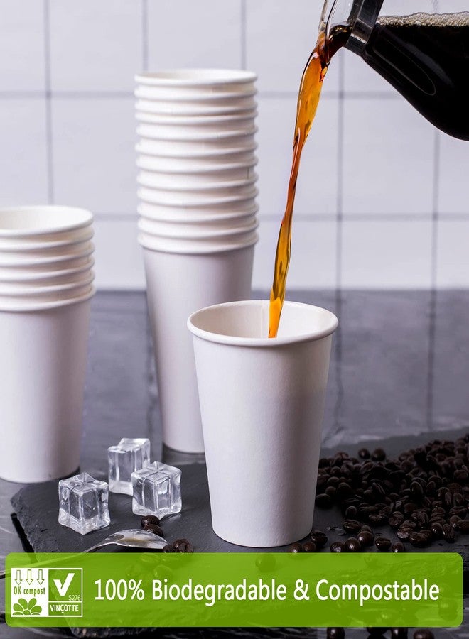 MayTree Compostable & Biodegradable Paper Cups 10 oz for Hot Water, Tea Holder, To Go and Cold Coffee Cup, 300 Pack - Image 5