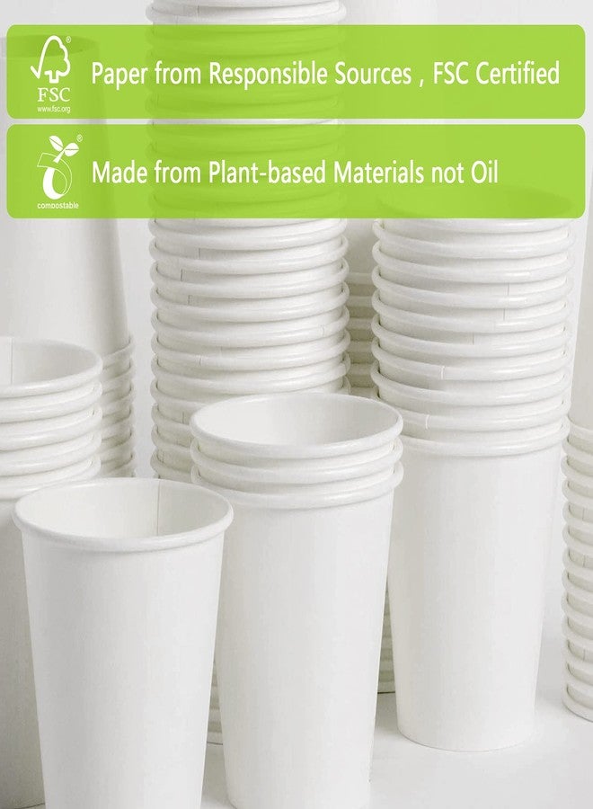 MayTree Compostable & Biodegradable Paper Cups 10 oz for Hot Water, Tea Holder, To Go and Cold Coffee Cup, 300 Pack - Image 4