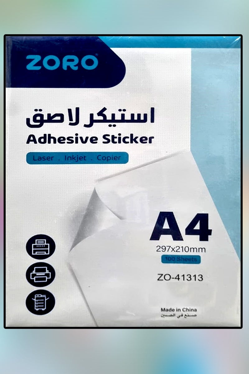 Zoro Premium Glossy Stickers with Strong Adhesive for Versatile Labeling with Laser Inkjet and More - Image 1
