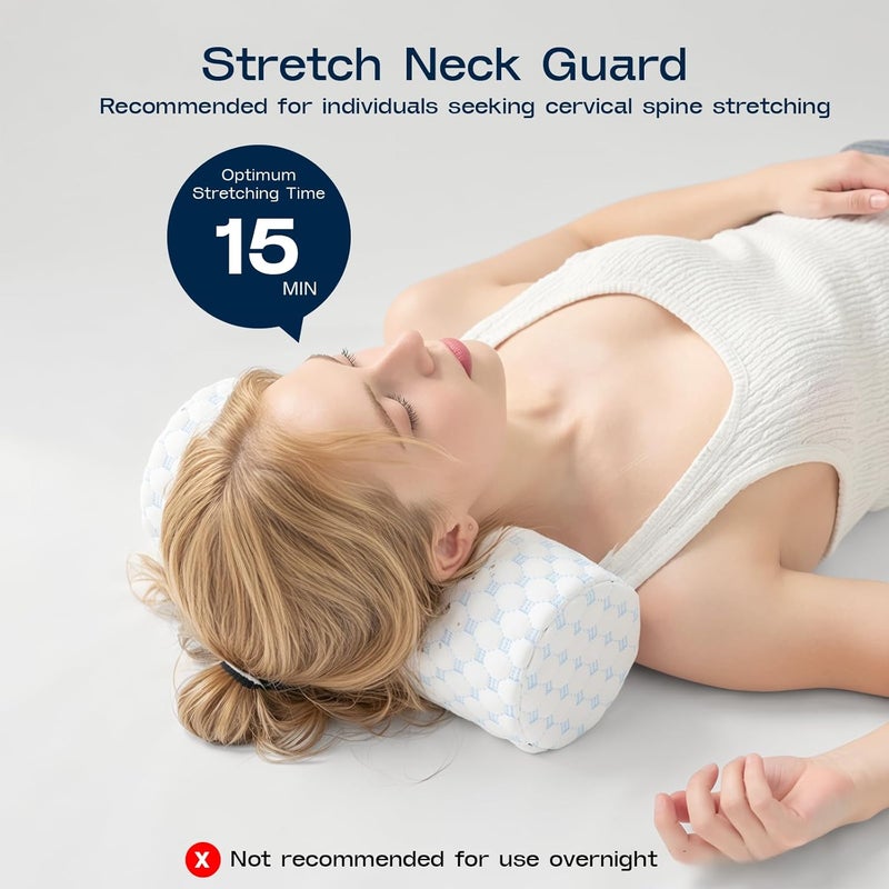 Forcanby Neck Roll Cervical Pillow for Neck Pain Relief - Memory Foam Neck Pillow for Bed | Round Neck Pillows for Sleeping (Cool-Blue) - Image 3