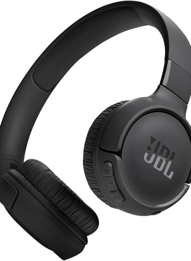 JBL Commercial سماعات أذن لاسلكية JBL Tune 520BT – صوت جهوري نقي بتقنية Pure Bass من جيه بي إل، بطارية تدوم حتى 57 ساعة مع شحن سريع، مكالمات بدون استخدام اليدين مع تنبيه صوتي، اتصال متعدد النقاط، تصميم خفيف الوزن وقابل للطي – لون أسود - Image 1