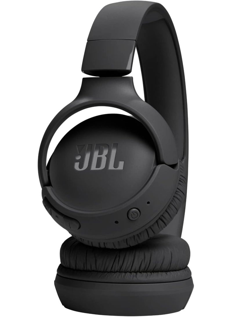 JBL Commercial سماعات أذن لاسلكية JBL Tune 520BT – صوت جهوري نقي بتقنية Pure Bass من جيه بي إل، بطارية تدوم حتى 57 ساعة مع شحن سريع، مكالمات بدون استخدام اليدين مع تنبيه صوتي، اتصال متعدد النقاط، تصميم خفيف الوزن وقابل للطي – لون أسود - Image 5