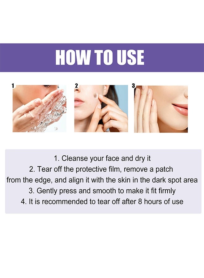 إيلهو لاصقات مضادة للنمش - لاصقات لإصلاح الوجه - لاصقات للبقع الداكنة - لاصقات للوجه غنية بفيتامين سي والنياسيناميد. مناسبة لفرط تصبغ الوجه والجسم، وتفتيح الكلف والنمش وبقع الشمس، وتوحيد لون البشرة، وبقع الشيخوخة، 144 قطعة. - Image 4