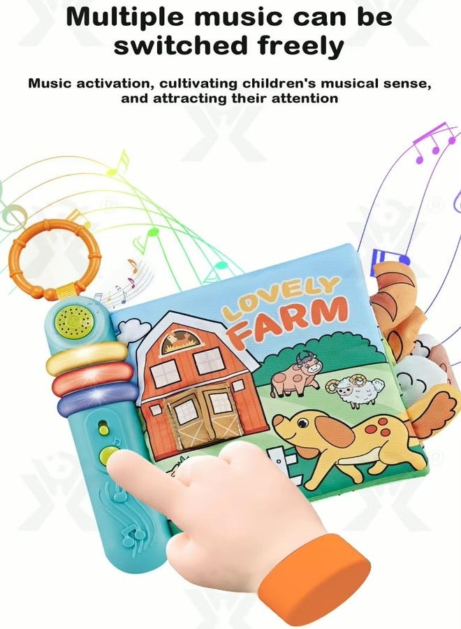 KolorFish Soft Cloth Baby Musical Story Book | 0-12 Months High Contrast Sensory Toy Early Education Travel Tummy Time for Newborn 1-3 Years Old (Lovely Animals) - Image 4