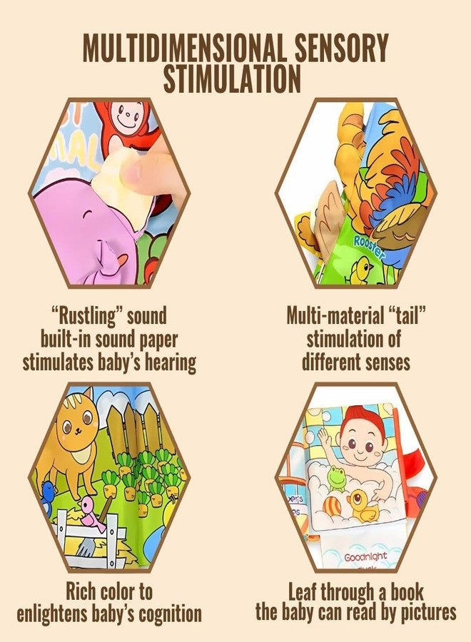 KolorFish Soft Cloth Baby Musical Story Book | 0-12 Months High Contrast Sensory Toy Early Education Travel Tummy Time for Newborn 1-3 Years Old (Lovely Animals) - Image 3