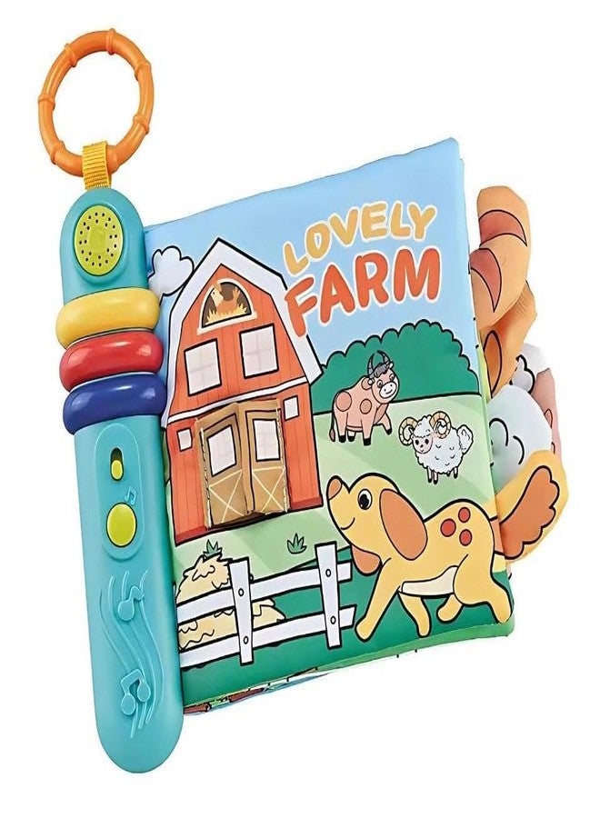 KolorFish Soft Cloth Baby Musical Story Book | 0-12 Months High Contrast Sensory Toy Early Education Travel Tummy Time for Newborn 1-3 Years Old (Lovely Animals) - Image 2