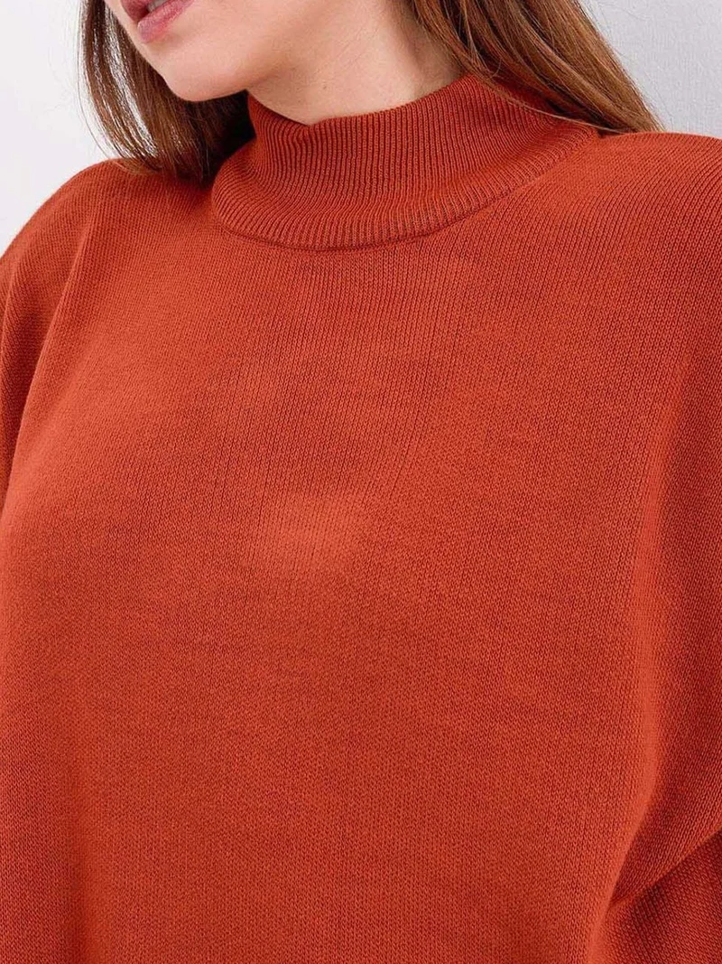 Big Dart Brick Red BDART Oversized Acrylic Crew Neck Jumper for Women | Best Price UAE