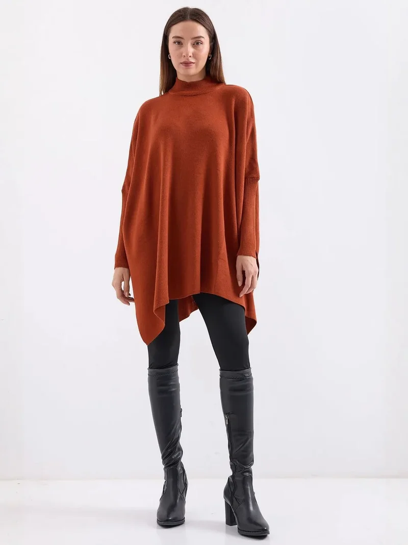 BIG DART BDART Slit Detailed Half Turtleneck Loose Sweater