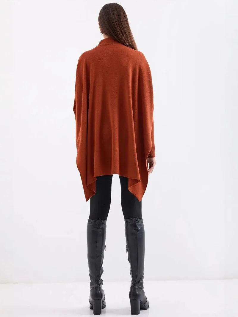 Big Dart Brick Red BDART Oversized Acrylic Crew Neck Jumper for Women | Best Price UAE