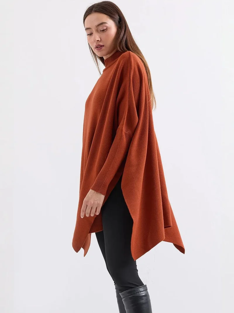 Big Dart Brick Red BDART Oversized Acrylic Crew Neck Jumper for Women | Best Price UAE