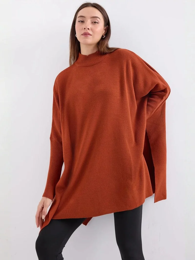 Big Dart Brick Red BDART Oversized Acrylic Crew Neck Jumper for Women | Best Price UAE