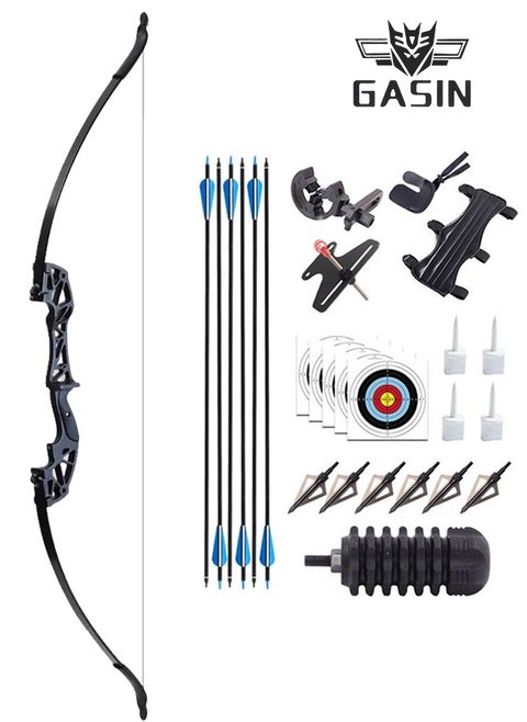 Adult's Recurve Bow and Arrow Set 30 pounds, Complete set of accessories, easy to assemble