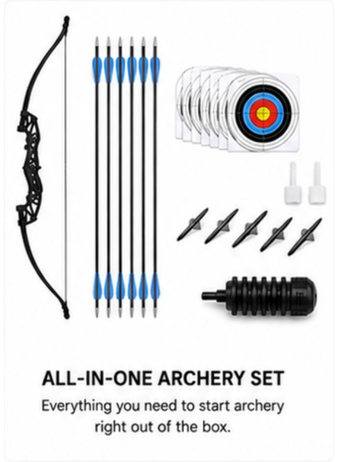 Adult's Recurve Bow and Arrow Set 30 pounds, Complete set of accessories, easy to assemble - Image 1