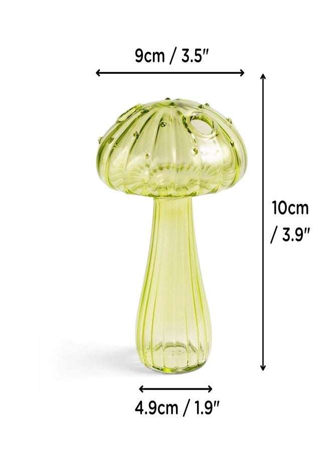 مزهرية زهور على شكل فطر - مزهريات صغيرة لتزيين الطاولة باللون الأخضر - مزهرية براعم للزهور ذات الساق الواحدة - مزهرية زجاجية لطيفة للزراعة المائية - تصميم مذهل - مثالية لهواة جمع النباتات البرية - Image 5