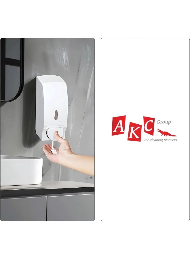 AKC 700ml Wall Mount Foam Soap Dispenser - Manual Push Liquid Hand Sanitizer Dispenser with Lock, Easy Installation, Suitable for Public Spaces - Image 3