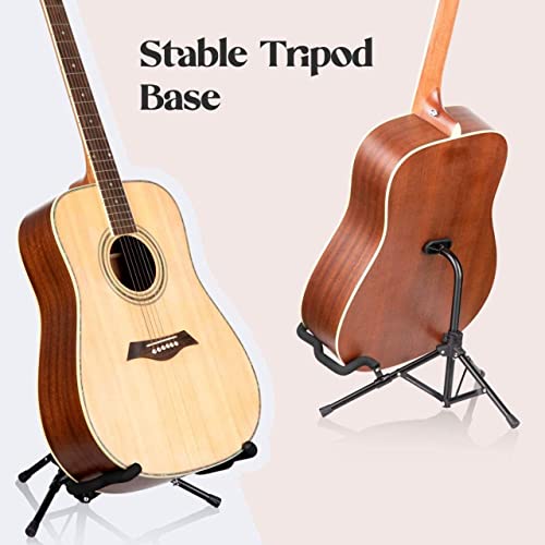 Kadence NK51 Foldable Tripod Guitar Stand | Neck Support with Dual Cradle Arms | Foam-Padded Protection | Includes Carry Bag | Suitable for Acoustic, Electric & Bass Guitars | Black - Image 4