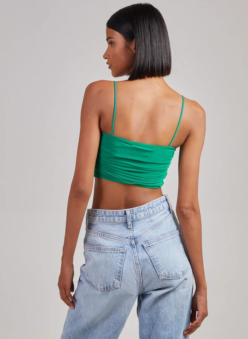 Pink Vanilla Gathered Ring Detail Slinky Cami Top