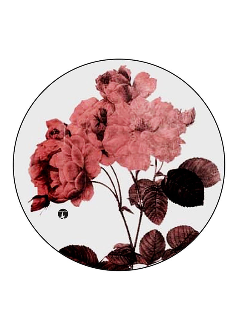 Flowers Printed Mouse Pad  Round  Multicolour