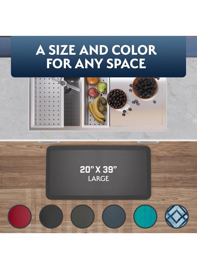 Sky Solutions Anti Fatigue Floor Mat - 3/4" Thick Cushioned Kitchen Rug, Standing Desk Mat - Comfort at Home, Office, Garage - Non Slip, Durable and Stain Resistant (20" x 39", Black) - Image 4
