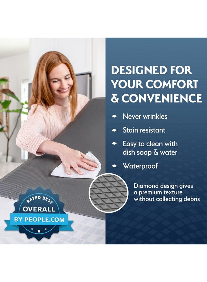 Sky Solutions Anti Fatigue Floor Mat - 3/4" Thick Cushioned Kitchen Rug, Standing Desk Mat - Comfort at Home, Office, Garage - Non Slip, Durable and Stain Resistant (20" x 39", Black) - Image 2