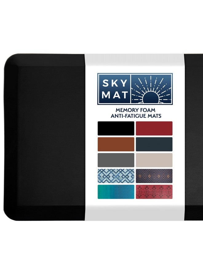 Sky Solutions Anti Fatigue Floor Mat - 3/4" Thick Cushioned Kitchen Rug, Standing Desk Mat - Comfort at Home, Office, Garage - Non Slip, Durable and Stain Resistant (20" x 39", Black) - Image 1