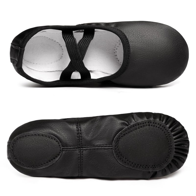Dynadans Soft Leather Ballet Shoes/Ballet Slippers/Dance Shoes for Girls and Boys (Toddler/Little/Big Kid/Women)-Black-2M - Image 5
