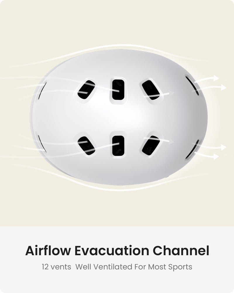 OutdoorMaster Skateboard Cycling Helmet - Two Removable Liners Ventilation Multi-Sport Scooter Roller Skate Inline Skating Rollerblading for Kids, Youth & Adults - L - White - Image 4