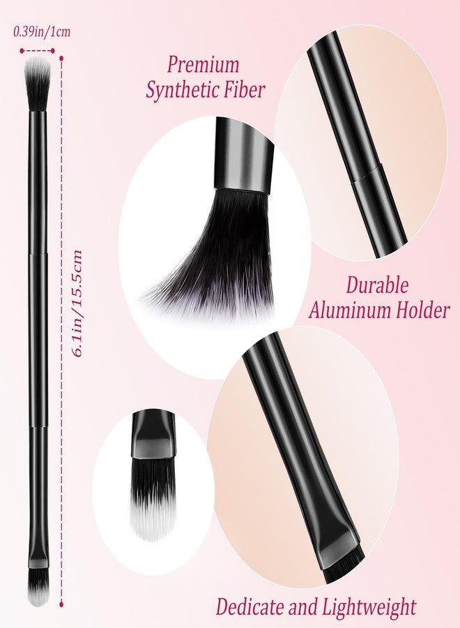 Perthlin 24 Pcs Eyeshadow Smudge Brush 2 in 1 Eyeshadow Double Ended Concealer Brush Under Eye Small Soft Firm Pointed Foundation Makeup Applicator for Blending Eye Shadow Liner(Black) - Image 2