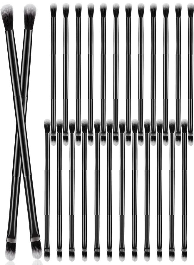 Perthlin 24 Pcs Eyeshadow Smudge Brush 2 in 1 Eyeshadow Double Ended Concealer Brush Under Eye Small Soft Firm Pointed Foundation Makeup Applicator for Blending Eye Shadow Liner(Black) - Image 1