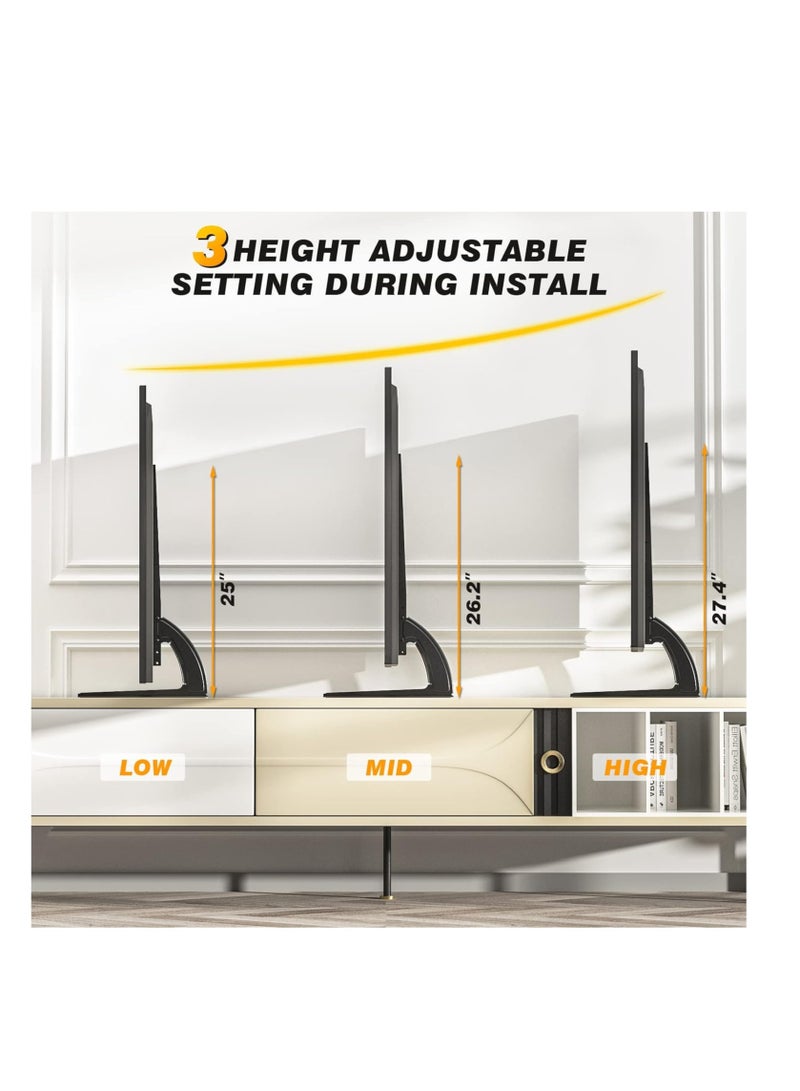 ELTRAZONE 5Rcom TV Stand Mount, Universal TV Stand Tabletop for 22 to 65 inch Plasma LCD LED Flat Screen TVs, TV Legs, Holds up to 88lbs, Max VESA 800 x 500mm, Height Adjustable TV Base, TV Stand - Image 3