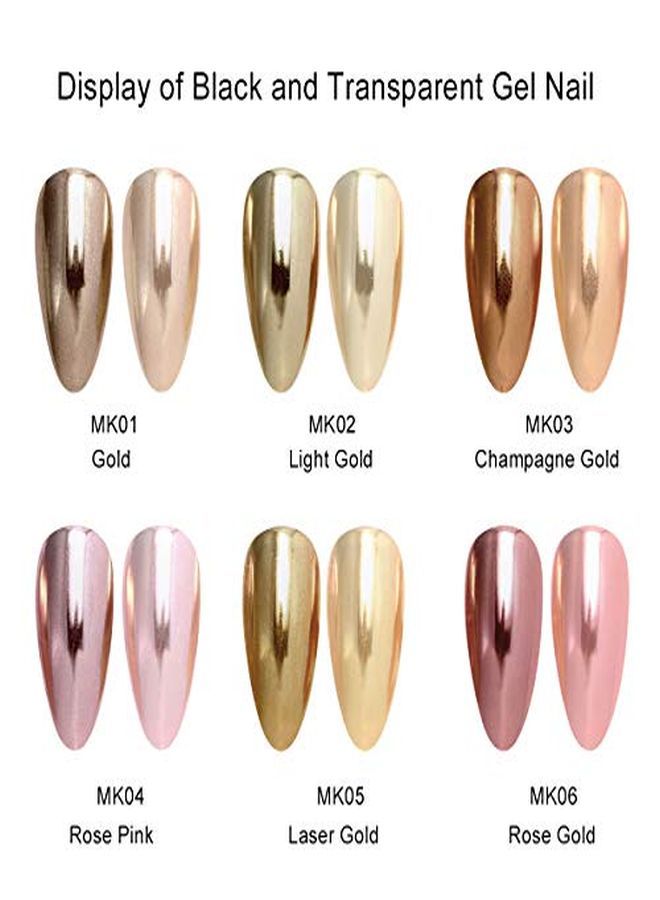 Saviland Chrome Nail Powder Set - Holographic Gold Nail Powder 6 Colors Metallic Mirror And Bubble Effect Nail Art Decoration Manicure Pigment Set For Nails  - Image 2