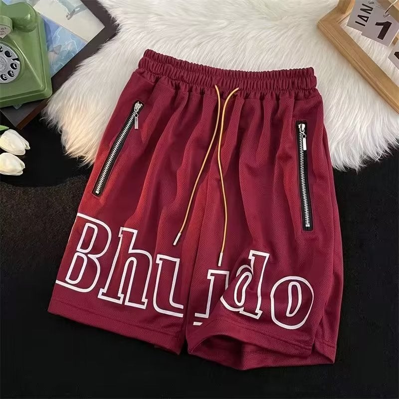 Summer Breathable American Niche Shorts Mens Trendy Brand 4-point Slim-fit European and American Retro Quick-drying Casual Basketball Pants Black  - Image 2