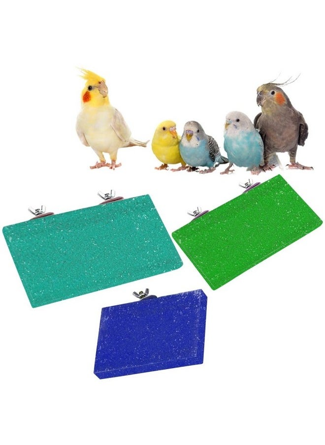 Sage Square Sand Platform Made Of Natural Wood, Combo Of Three (6*4.5, 9*4.5 & 12*4.5 Inches) Rectangle Shaped Perch Stand, Cage Accessories, Gym, Playful Toy, Suitable For Birds, Parrots, Budgies  - Image 1